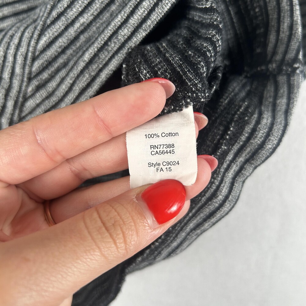 Madewell Tank Top Womens XS Gray Striped Crew Neck Asym Hem Knit Sleeveless - Picture 7 of 11